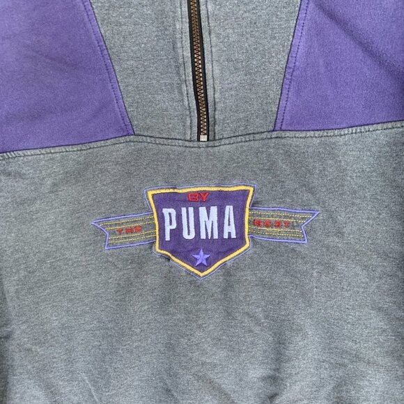VINTAGE 1998 Puma Windbreaker XL Y2K Gray/Purple - Picture 5 of 7